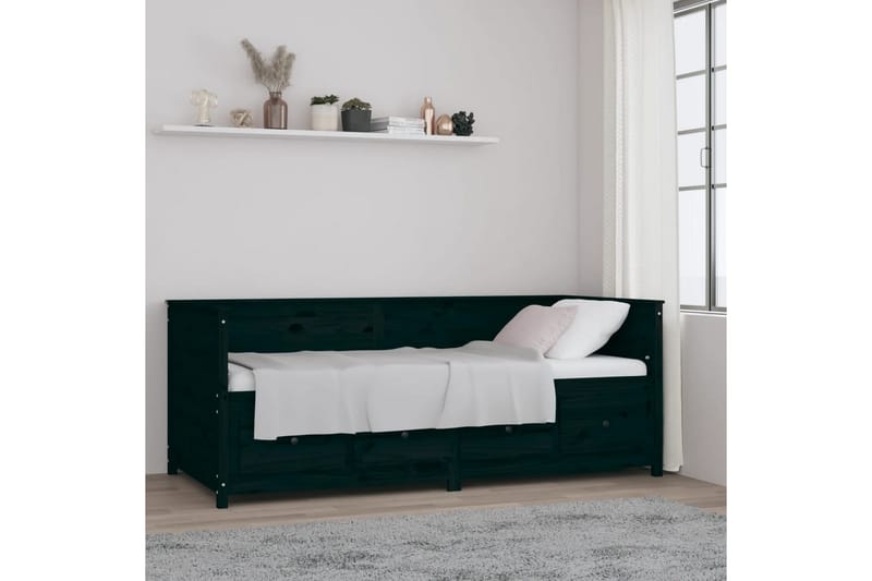 beBasic Dagseng svart 80x200 cm heltre furu - Svart - Møbler - Senger - Sengeramme & sengestamme