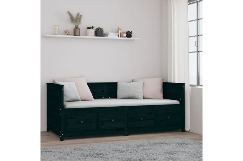 beBasic Dagseng svart 80x200 cm heltre furu - Svart - Møbler - Senger - Sengeramme & sengestamme