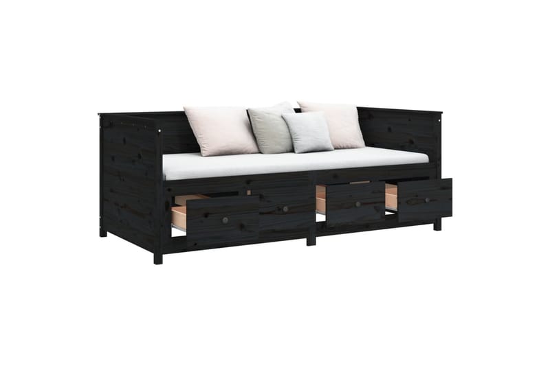 beBasic Dagseng svart 80x200 cm heltre furu - Svart - Møbler - Senger - Sengeramme & sengestamme