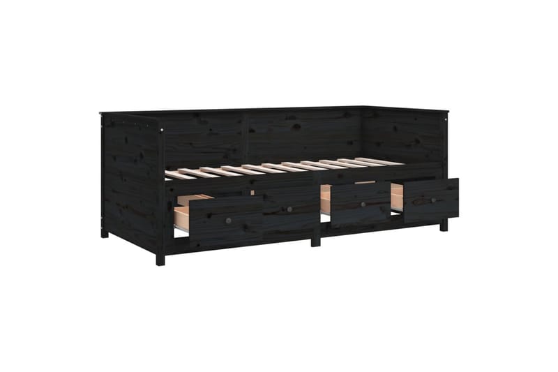 beBasic Dagseng svart 80x200 cm heltre furu - Svart - Møbler - Senger - Sengeramme & sengestamme