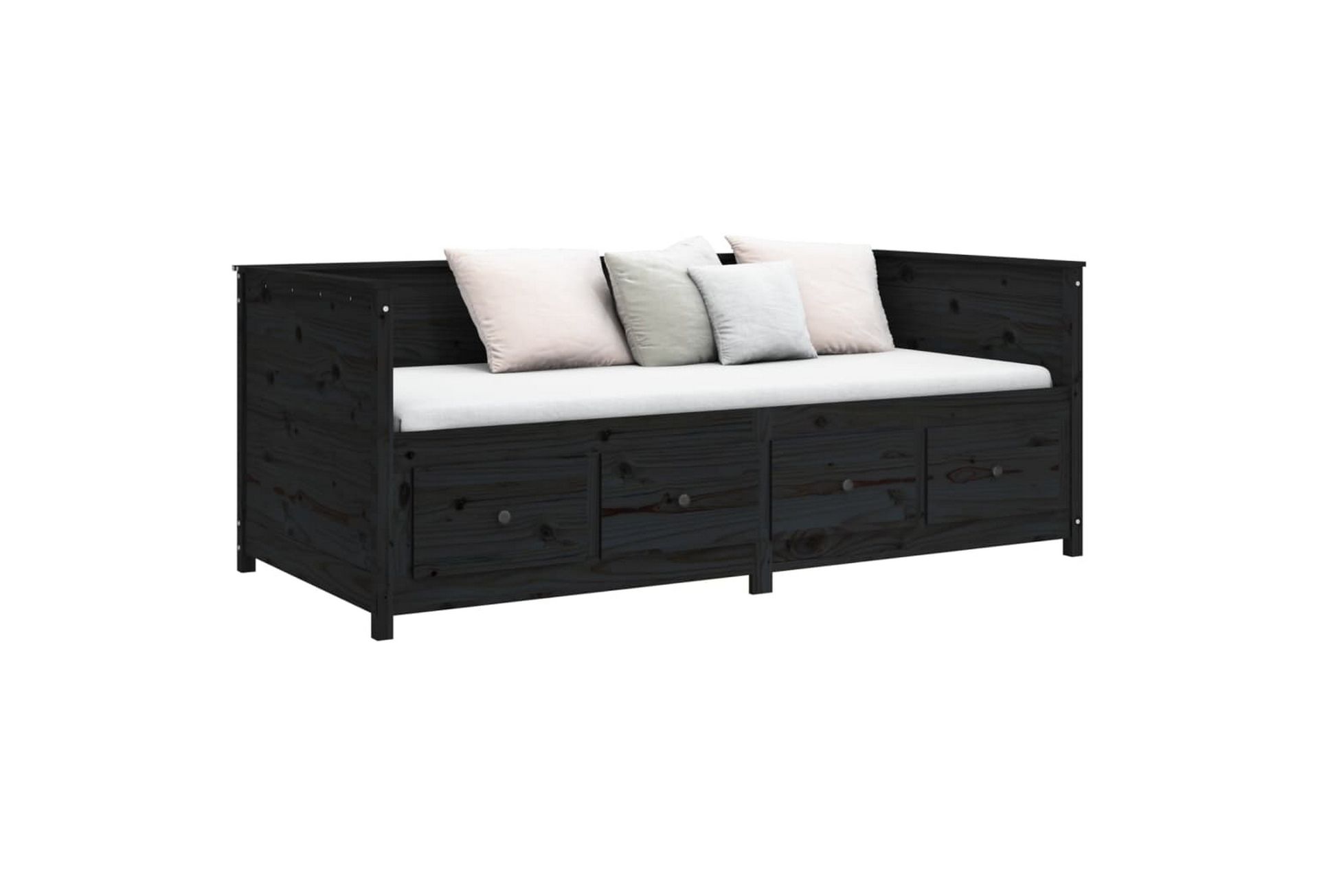 beBasic Dagseng svart 90x190 cm heltre furu - Svart - Møbler - Senger - Sengeramme & sengestamme