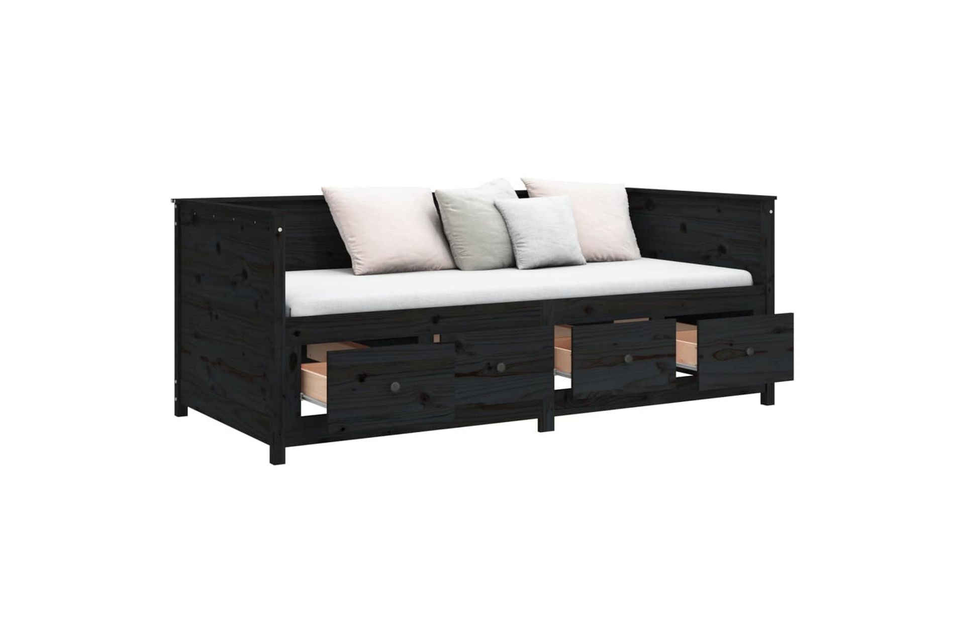 beBasic Dagseng svart 90x190 cm heltre furu - Svart - Møbler - Senger - Sengeramme & sengestamme
