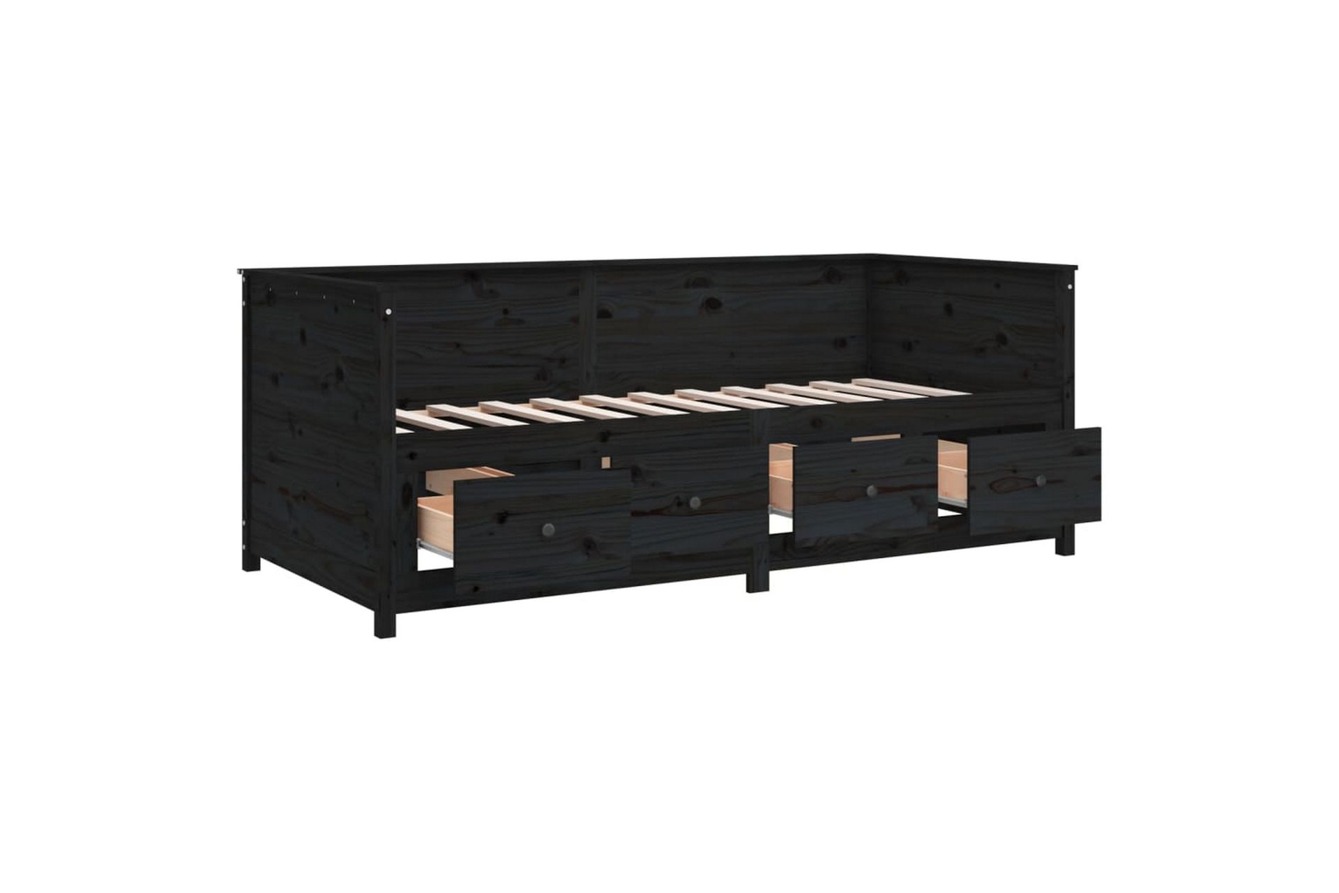 beBasic Dagseng svart 90x190 cm heltre furu - Svart - Møbler - Senger - Sengeramme & sengestamme