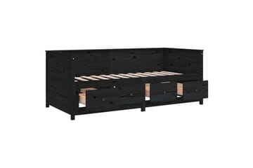 beBasic Dagseng svart 90x190 cm heltre furu - Svart - Møbler - Senger - Sengeramme & sengestamme