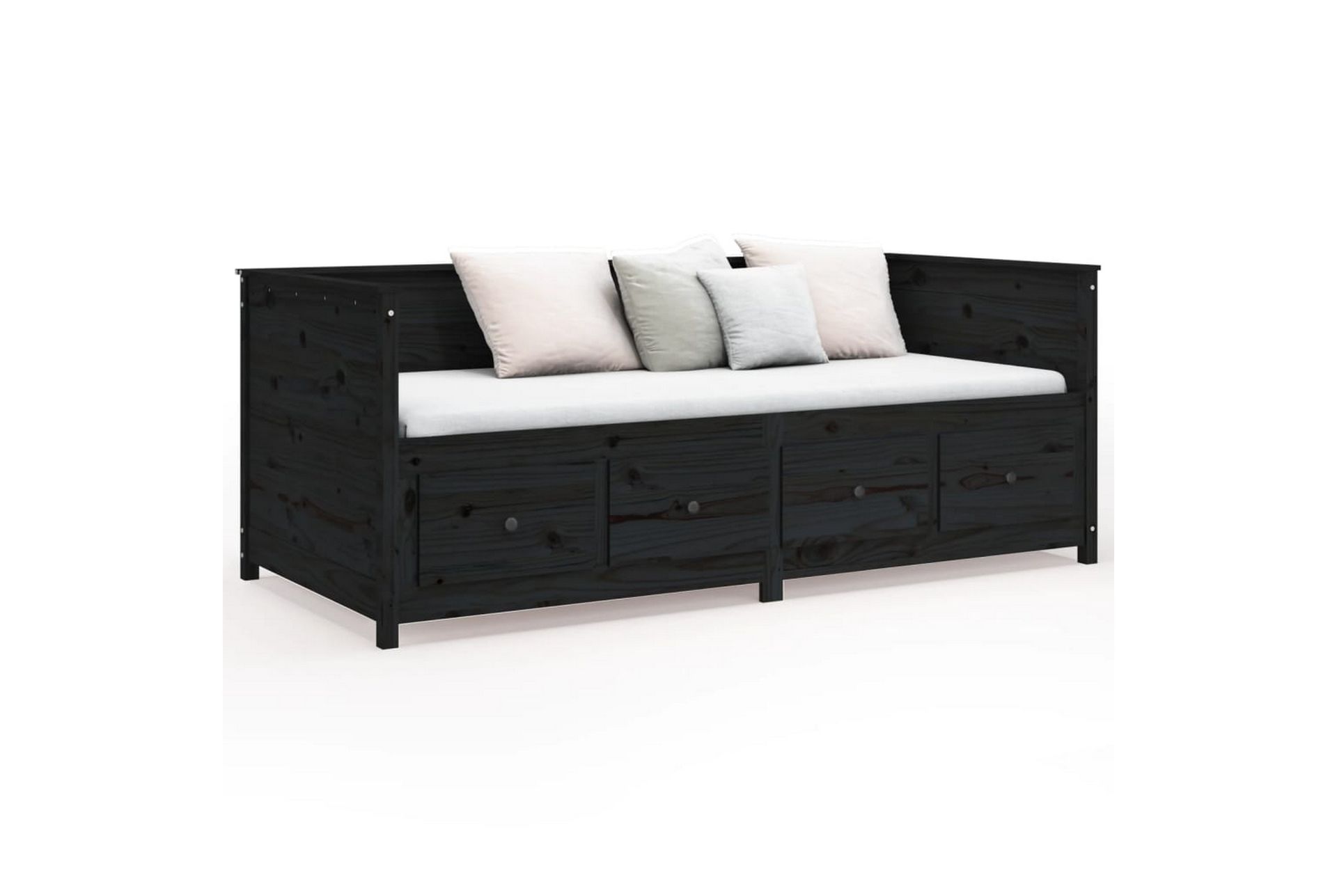 beBasic Dagseng svart 90x190 cm heltre furu - Svart - Møbler - Senger - Sengeramme & sengestamme