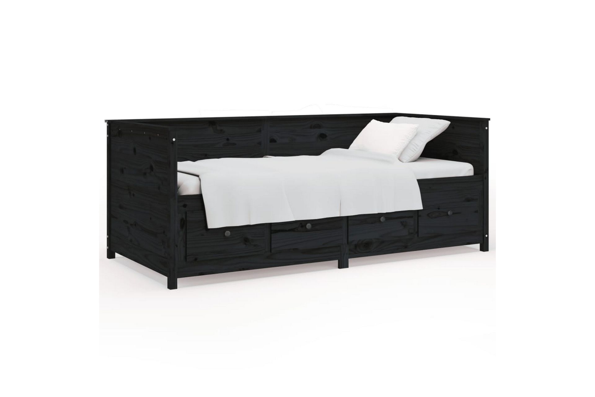 beBasic Dagseng svart 90x200 cm heltre furu - Svart - Møbler - Senger - Sengeramme & sengestamme