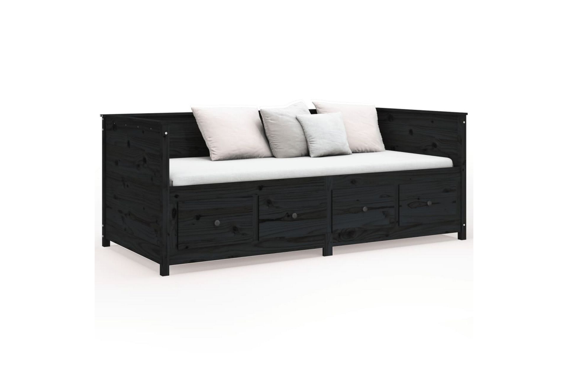 beBasic Dagseng svart 90x200 cm heltre furu - Svart - Møbler - Senger - Sengeramme & sengestamme