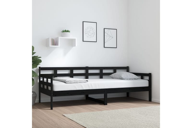 beBasic Dagseng svart heltre furu 80x200 cm - Svart - Møbler - Sofaer - Dagsenger