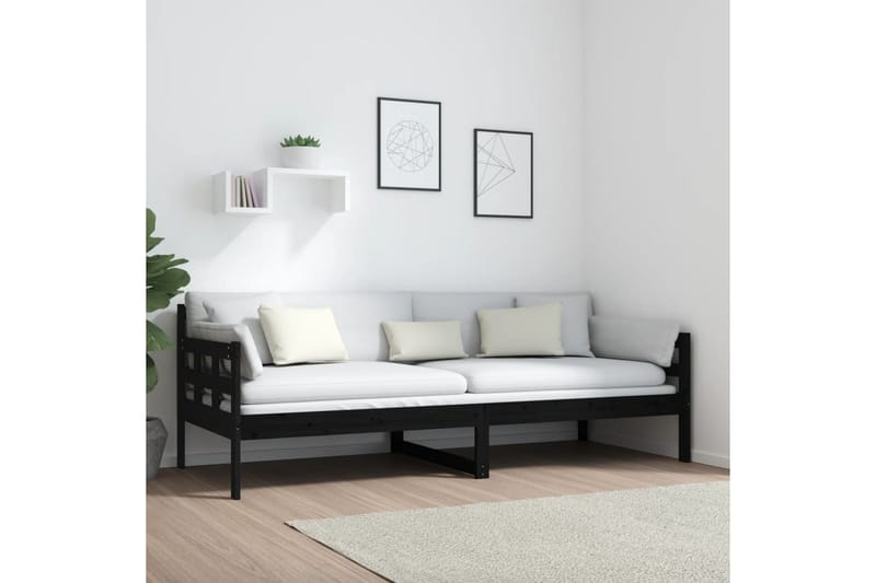 beBasic Dagseng svart heltre furu 80x200 cm - Svart - Møbler - Sofaer - Dagsenger
