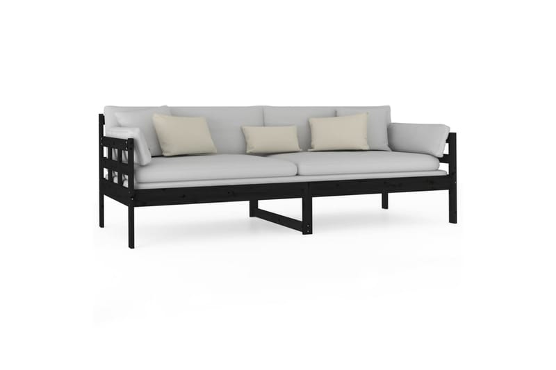 beBasic Dagseng svart heltre furu 80x200 cm - Svart - Møbler - Sofaer - Dagsenger