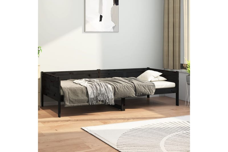 beBasic Dagseng svart heltre furu 90x190 cm - Svart - Møbler - Sofaer - Dagsenger