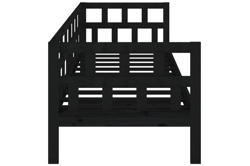 beBasic Dagseng svart heltre furu 90x190 cm - Svart - Sengeramme & sengestamme