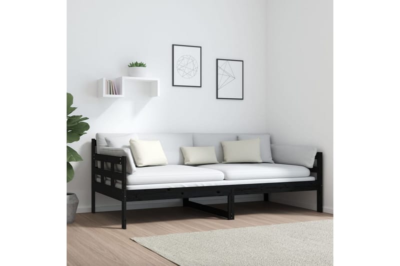 beBasic Dagseng svart heltre furu 90x190 cm - Svart - Møbler - Sofaer - Dagsenger