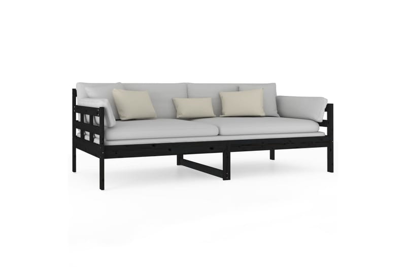 beBasic Dagseng svart heltre furu 90x190 cm - Svart - Møbler - Sofaer - Dagsenger