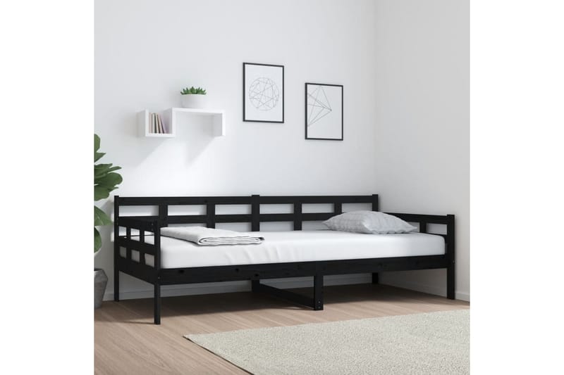 beBasic Dagseng svart heltre furu 90x200 cm - Svart - Møbler - Sofaer - Dagsenger