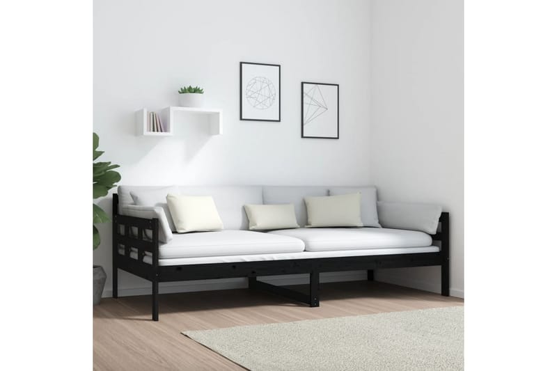 beBasic Dagseng svart heltre furu 90x200 cm - Svart - Møbler - Sofaer - Dagsenger