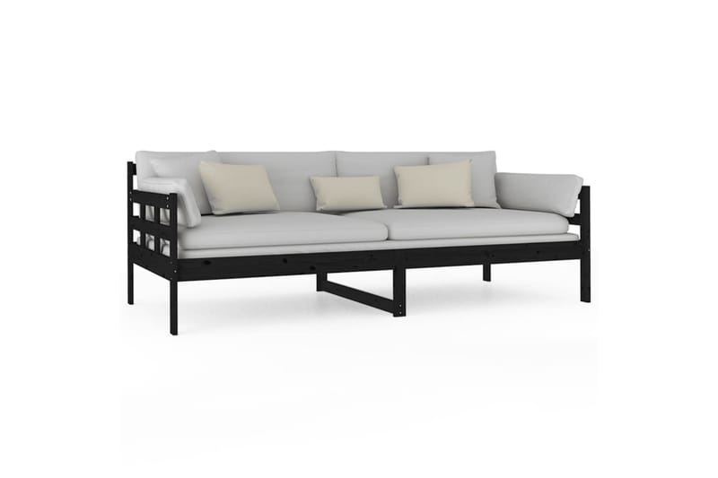 beBasic Dagseng svart heltre furu 90x200 cm - Svart - Møbler - Sofaer - Dagsenger