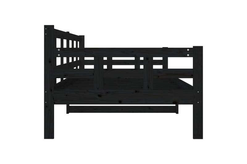 beBasic Dagseng svart heltre furu 90x200 cm - Svart - Møbler - Sofaer - Dagsenger
