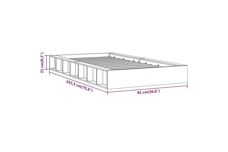 beBasic Sengeramme 75x190 cm 2FT6 Small Single heltre - Brun - Sengeramme & sengestamme