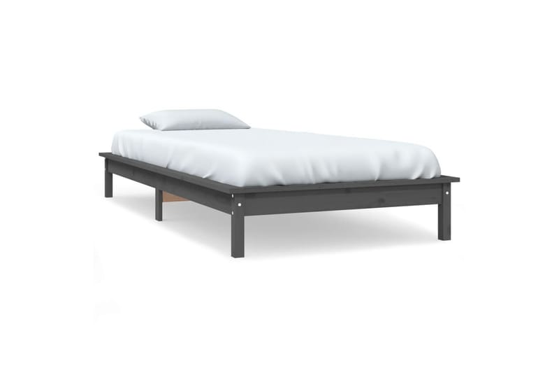 beBasic Sengeramme grå 90x190 cm heltre furu 3FT Single - GrÃ¥ - Møbler - Senger - Sengeramme & sengestamme