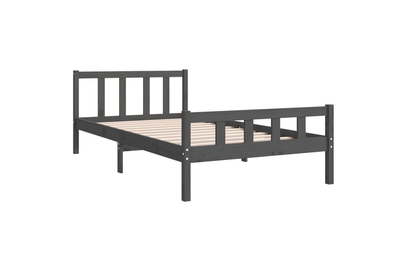 beBasic Sengeramme grå heltre 100x200 cm - GrÃ¥ - Møbler - Senger - Sengeramme & sengestamme