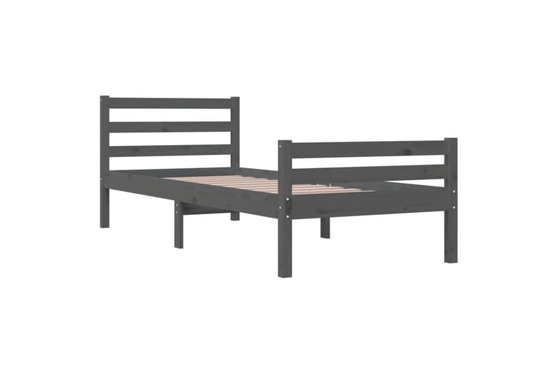 beBasic Sengeramme grå heltre 100x200 cm - GrÃ¥ - Møbler - Senger - Sengeramme & sengestamme