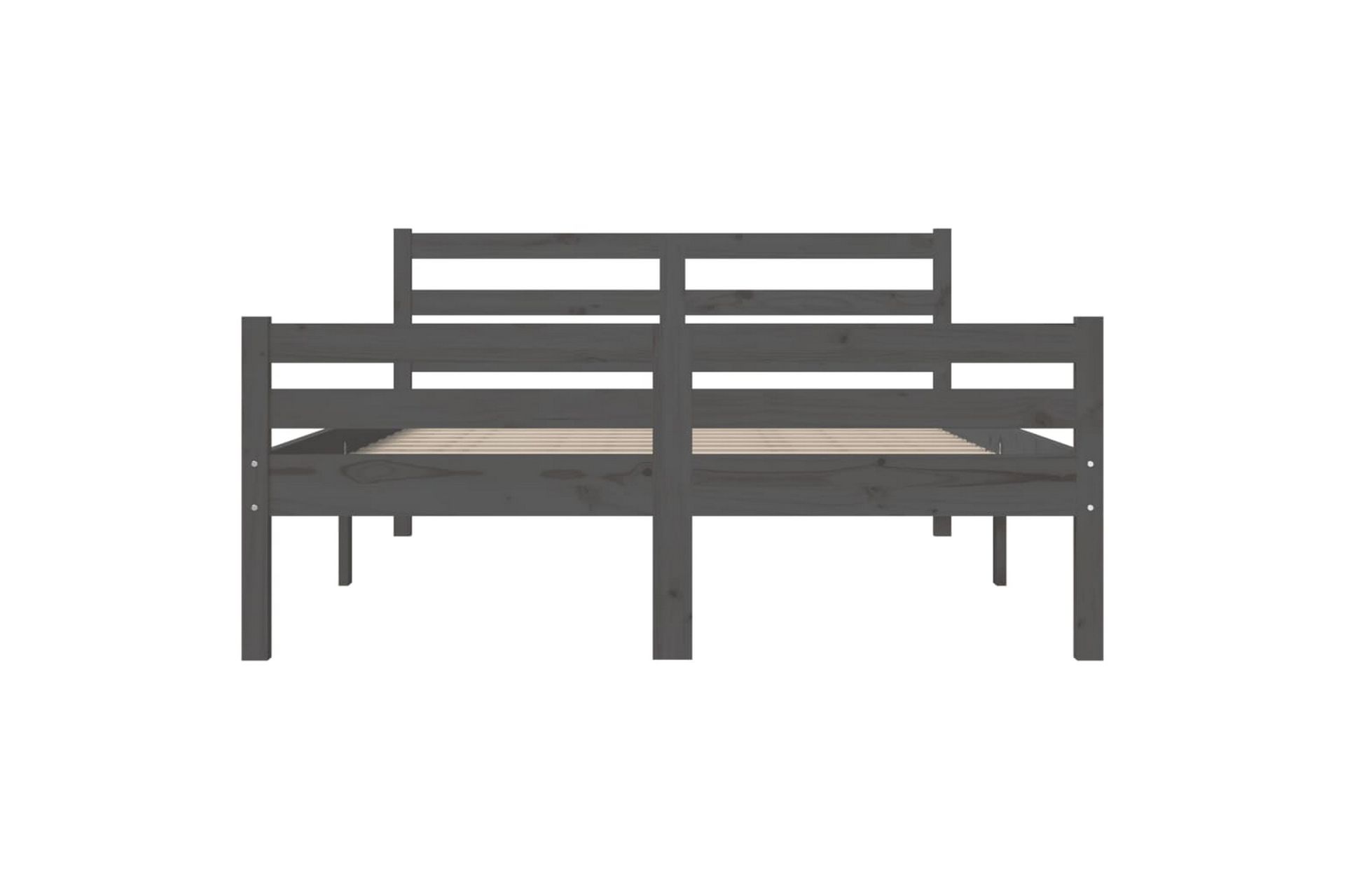 beBasic Sengeramme grå heltre 150x200 cm 5FT King Size - GrÃ¥ - Møbler - Senger - Sengeramme & sengestamme