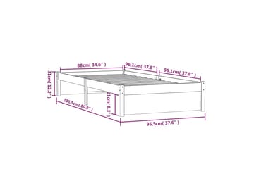 beBasic Sengeramme grå heltre 90x200 cm - GrÃ¥ - Møbler - Senger - Sengeramme & sengestamme