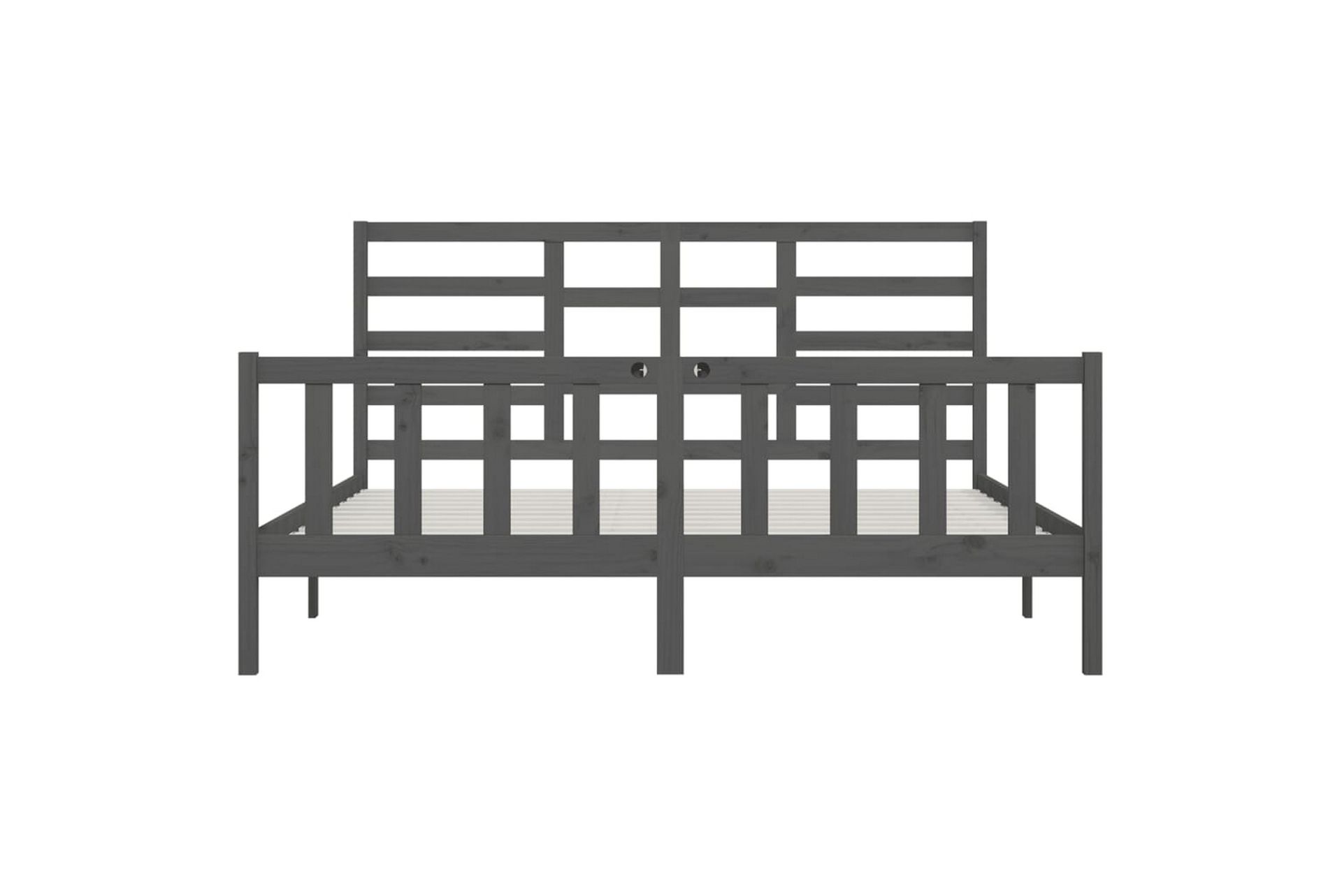 beBasic Sengeramme grå heltre furu 200x200 cm - GrÃ¥ - Møbler - Senger - Sengeramme & sengestamme
