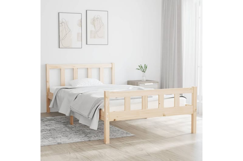 beBasic Sengeramme heltre 100x200 cm - Brun - Møbler - Senger - Sengeramme & sengestamme