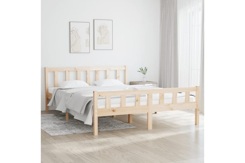 beBasic Sengeramme heltre 150x200 cm 5FT King Size - Brun - Sengeramme & sengestamme