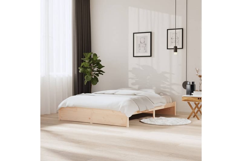 beBasic Sengeramme heltre 160x200 cm - Brun - Møbler - Senger - Sengeramme & sengestamme