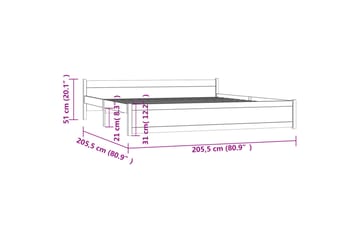 beBasic Sengeramme heltre 200x200 cm - Brun - Møbler - Senger - Sengeramme & sengestamme