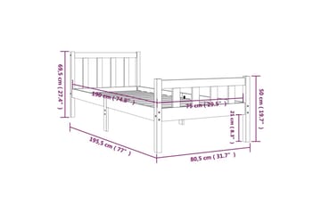 beBasic Sengeramme heltre 75x190 cm 2FT6 Small Single - Brun - Møbler - Senger - Sengeramme & sengestamme