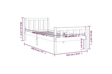 beBasic Sengeramme heltre 90x190 cm 3FT Single - Brun - Møbler - Senger - Sengeramme & sengestamme