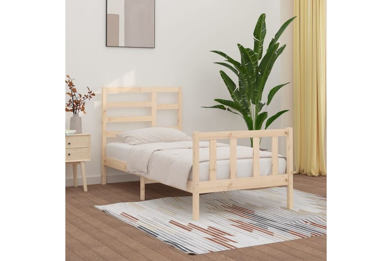 beBasic Sengeramme heltre furu 100x200 cm - Brun - Møbler - Senger - Sengeramme & sengestamme