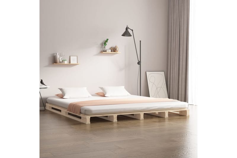 beBasic Sengeramme heltre furu 135x190 cm 4FT6 Double - Brun - Møbler - Senger - Sengeramme & sengestamme