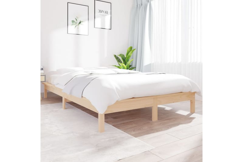 beBasic Sengeramme heltre furu 150x200 cm 5FT King Size - Brun - Sengeramme & sengestamme