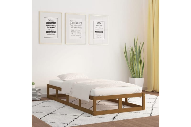 beBasic Sengeramme honningbrun 100x200 cm heltre - Brun - Møbler - Senger - Sengeramme & sengestamme