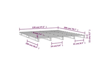beBasic Sengeramme honningbrun 120x200 cm heltre furu - Brun - Møbler - Senger - Sengeramme & sengestamme
