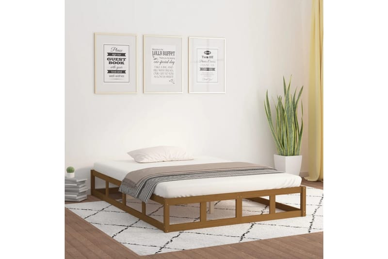 beBasic Sengeramme honningbrun 200x200 cm heltre - Brun - Møbler - Senger - Sengeramme & sengestamme