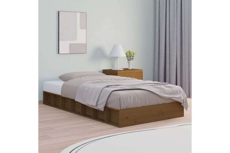beBasic Sengeramme honningbrun 75x190 cm 2FT6 Small Single heltre - Brun - Møbler - Senger - Sengeramme & sengestamme