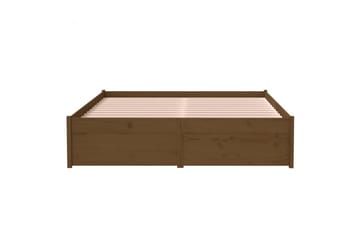 beBasic Sengeramme honningbrun heltre 120x190 cm grå 4FT Small Double - Brun - Møbler - Senger - Sengeramme & sengestamme