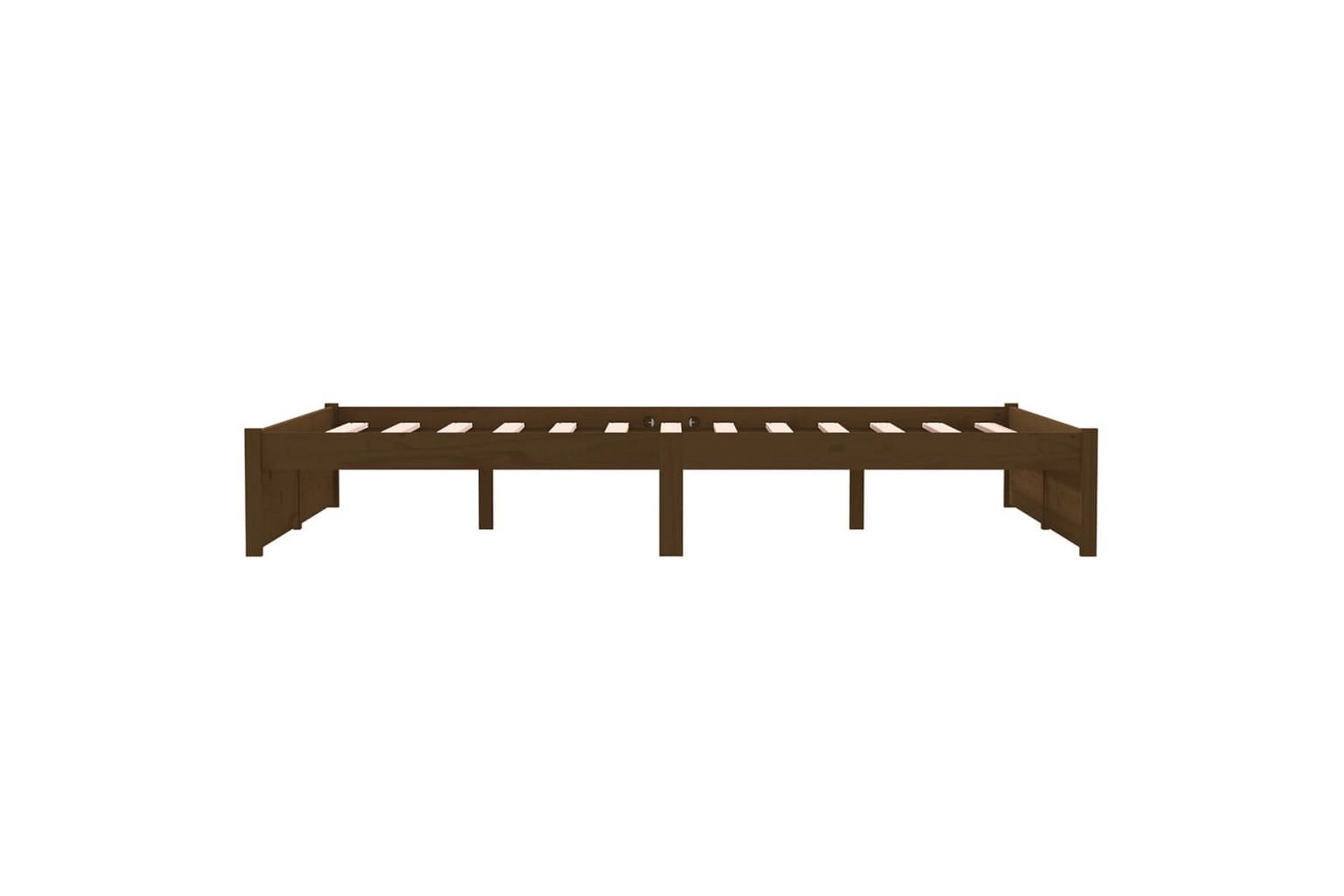 beBasic Sengeramme honningbrun heltre 120x190 cm grå 4FT Small Double - Brun - Møbler - Senger - Sengeramme & sengestamme