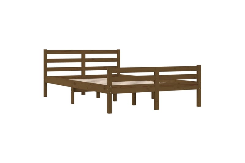 beBasic Sengeramme honningbrun heltre 135x190 cm 4FT6 Double - Brun - Sengeramme & sengestamme