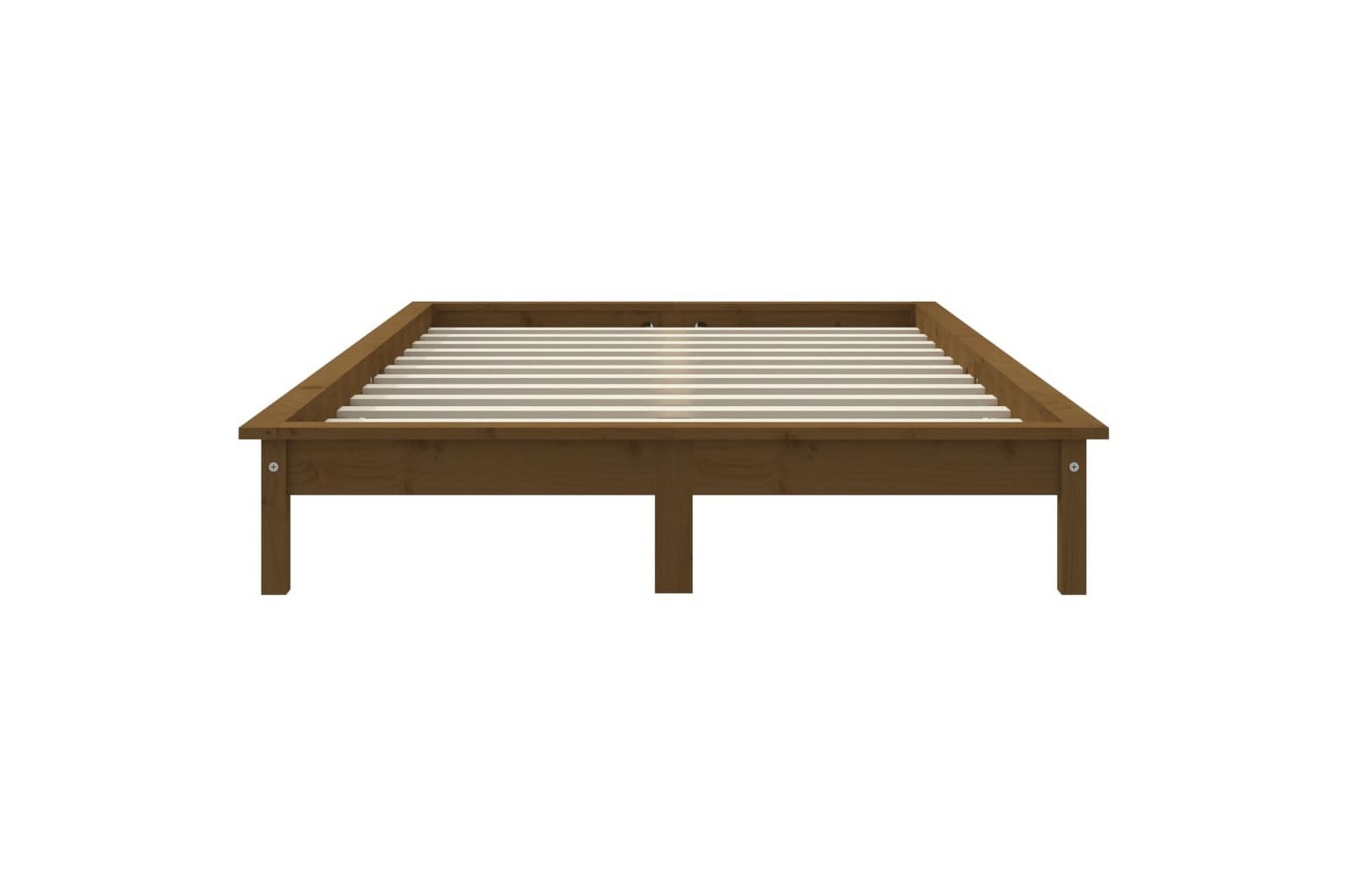 beBasic Sengeramme honningbrun heltre 135x190 cm 4FT6 Double - Brun - Møbler - Senger - Sengeramme & sengestamme