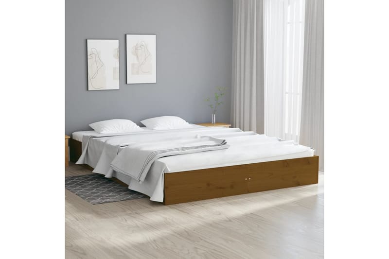 beBasic Sengeramme honningbrun heltre 150x200 cm 5FT King Size - Brun - Sengeramme & sengestamme