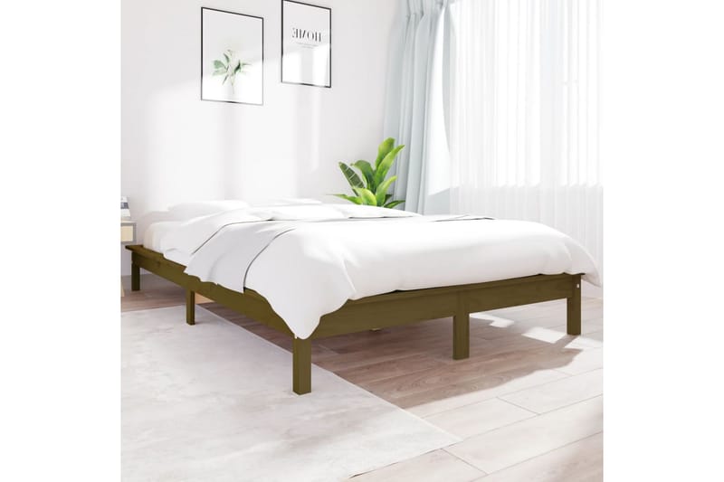 beBasic Sengeramme honningbrun heltre furu 120x190cm 4FT Small Double - Brun - Sengeramme & sengestamme