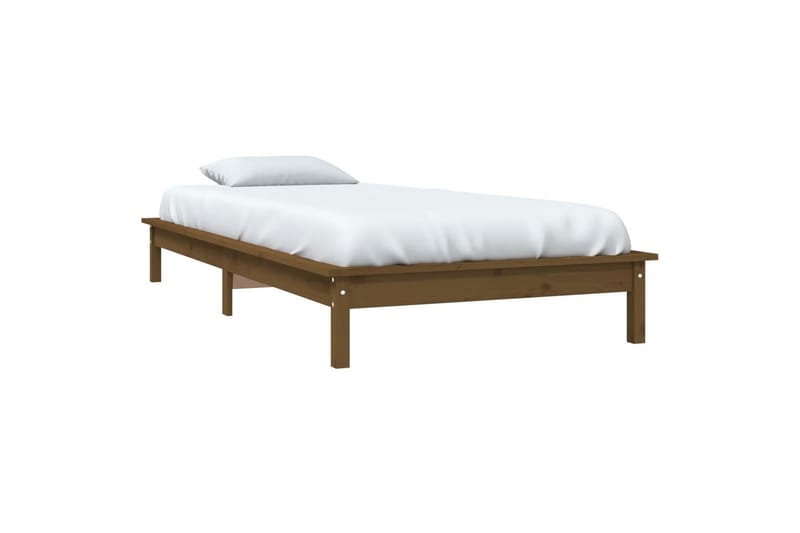 beBasic Sengeramme honningbrun heltre furu 75x190 cm 2FT6 Small Single - Brun - Møbler - Senger - Sengeramme & sengestamme
