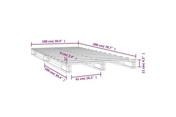 beBasic Sengeramme hvit 100x200 cm heltre furu - Hvit - Møbler - Senger - Sengeramme & sengestamme